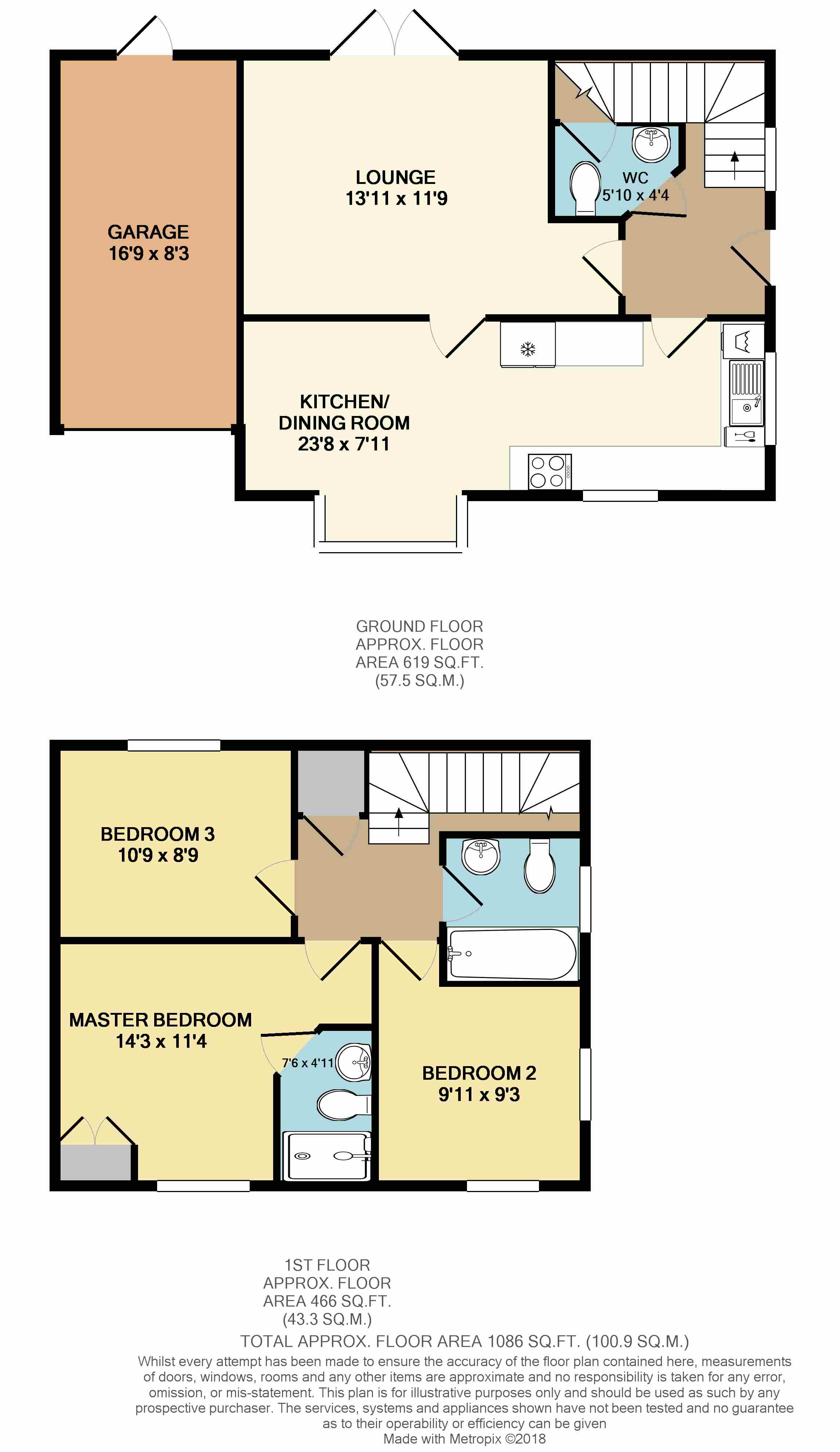 Floorplans For Teeswater Close, Long Lawford, Rugby