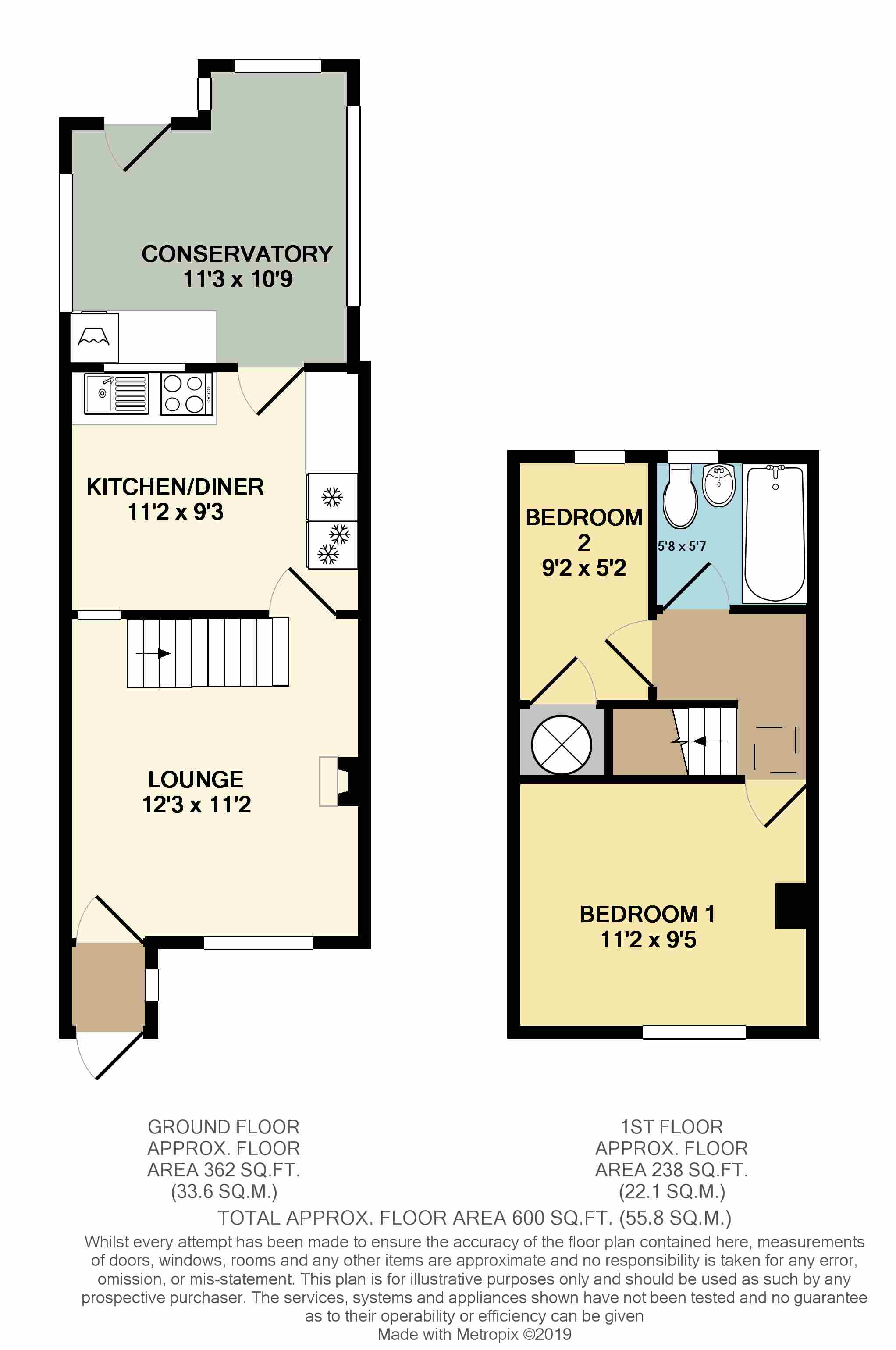 Floorplans For Tattlebank Cottages, London Road, Willoughby, Rugby