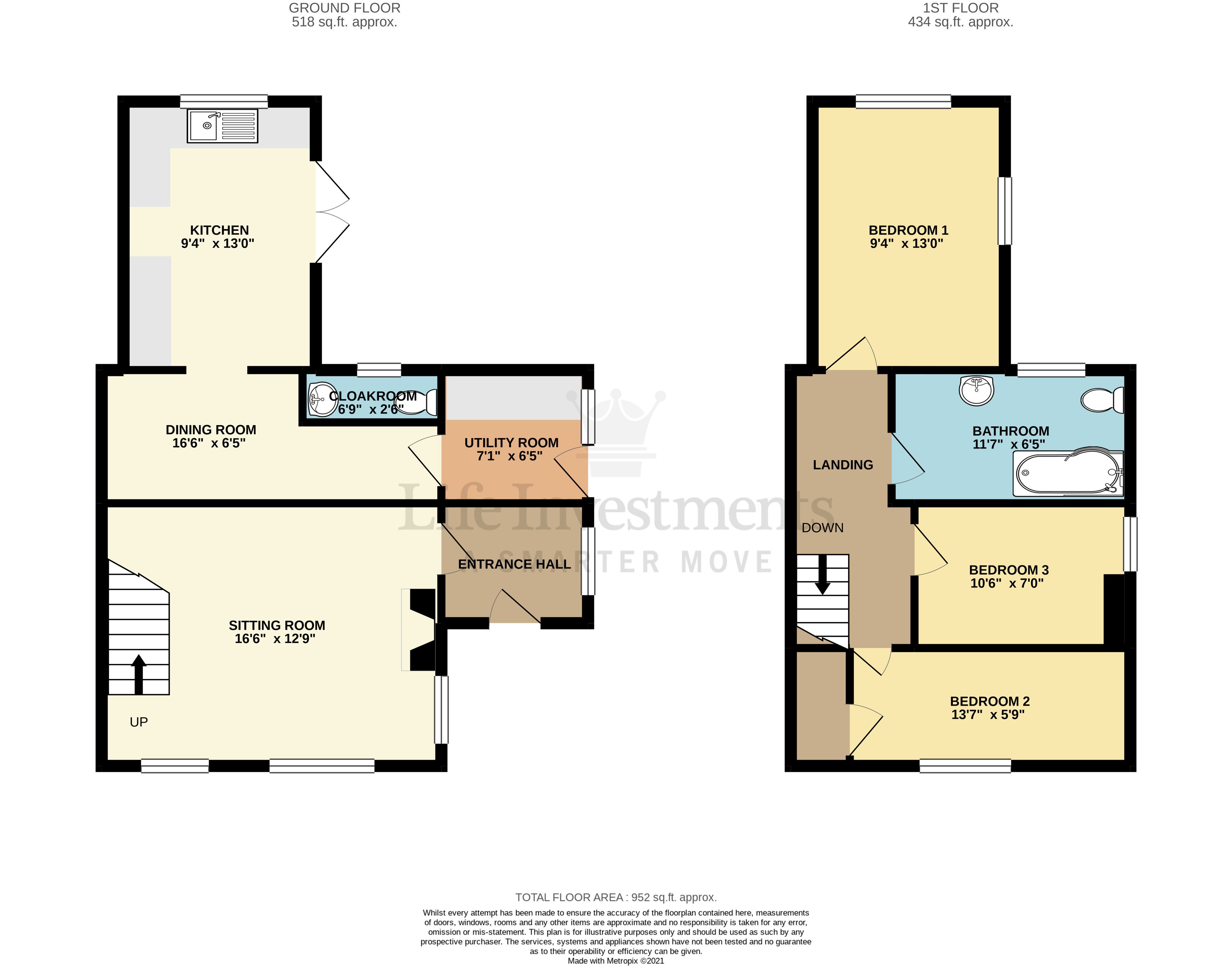 Floorplans For Oak Cottages, Street Ashton, Rugby