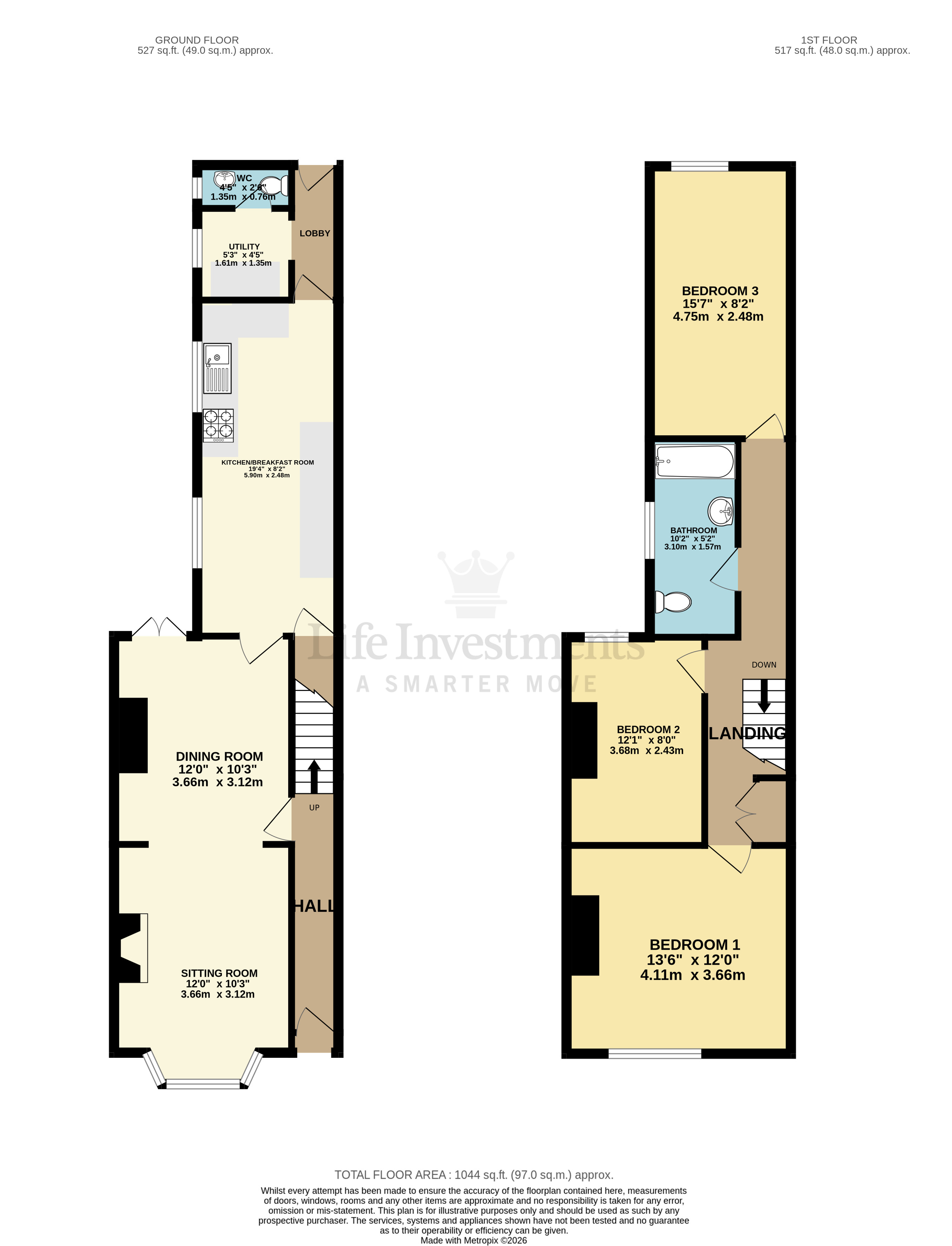 Floorplans For Grosvenor Road, Rugby