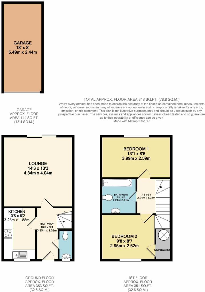 Floorplans For Dorset Close, Cawston, Rugby